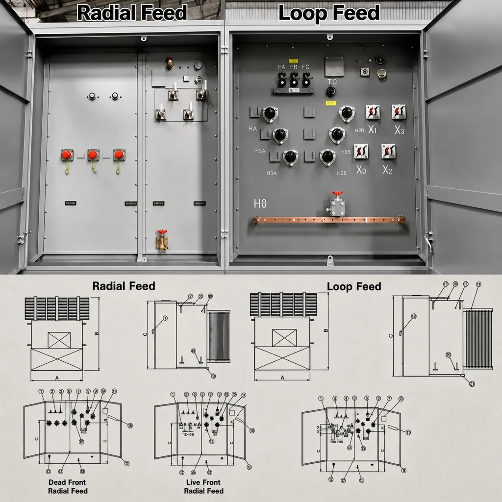 Three phase pad mounted transformer type