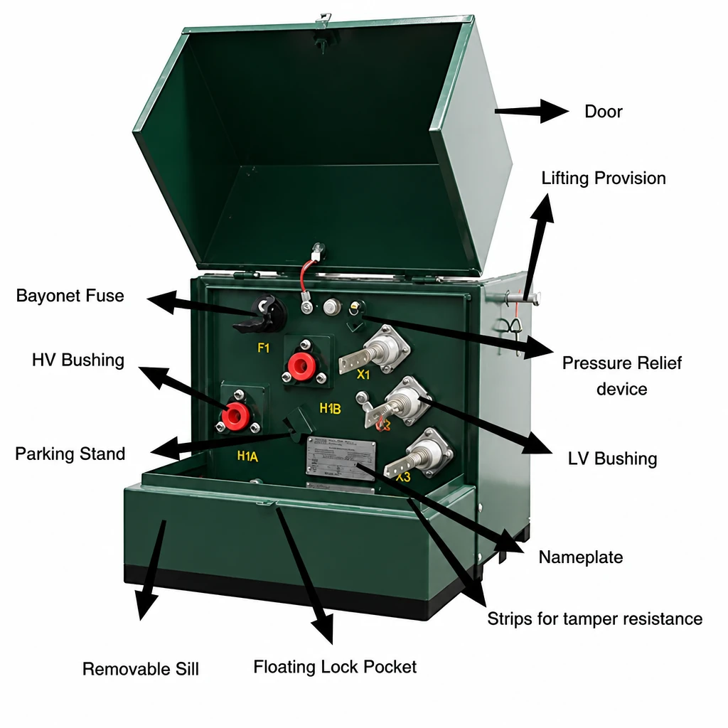 Single-Phase Pad-Mounted Transformer – Key Accessories