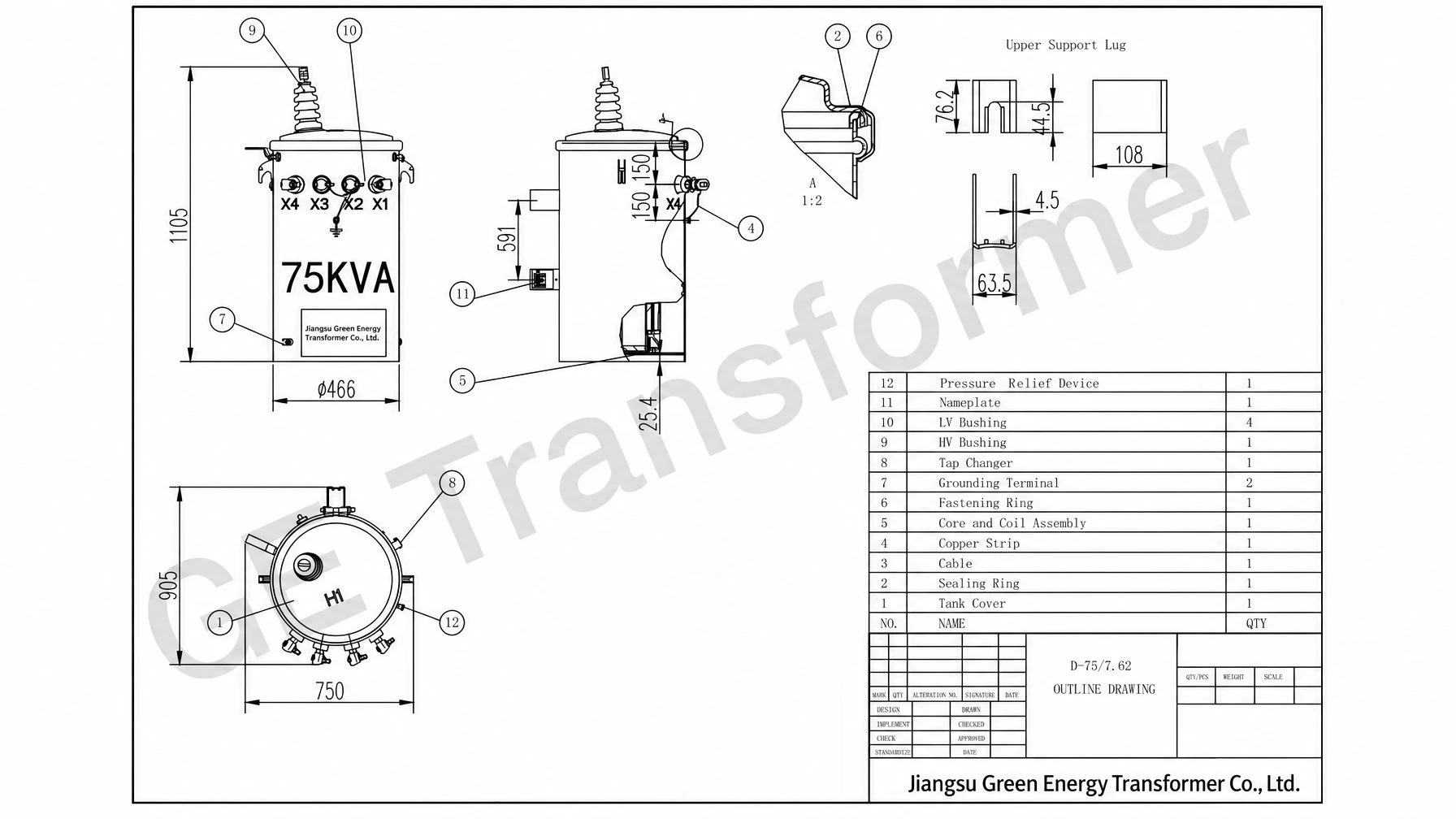 Pole Mounted Transformer Drawing