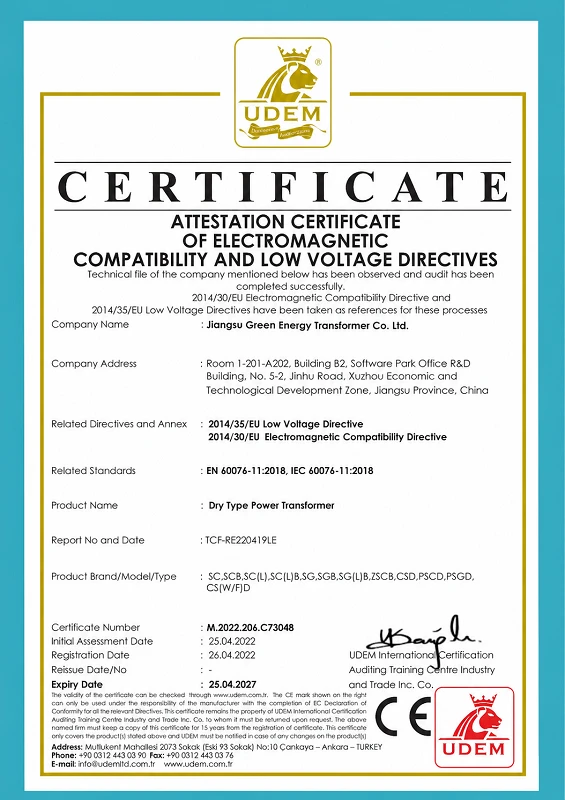 Dry-type Transformer ce Certifications